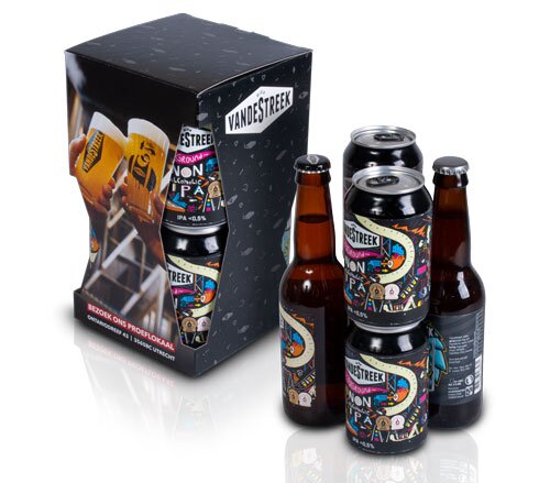 van de streek bierverpakking blikjes en flesjes.